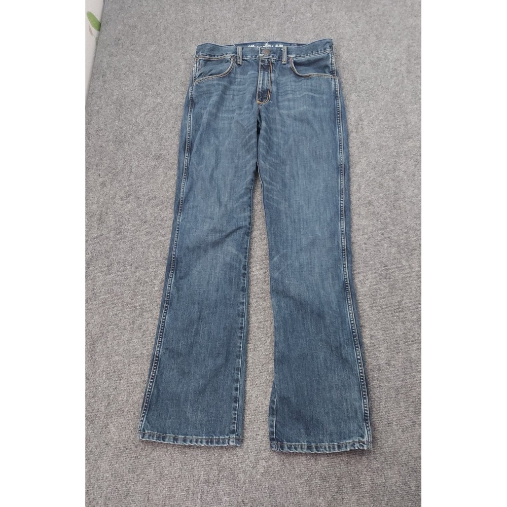 Wrangler Retro Jeans Mens 33x34 Blue Bootcut Slim Western Cowboy Rancher